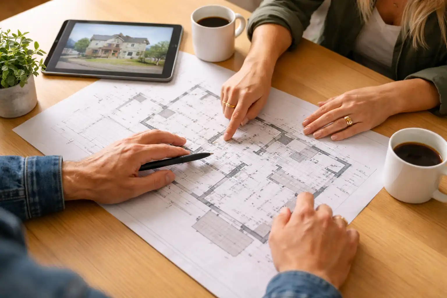 Architectural plans and project planning for Paveway building and landscaping services in Fife